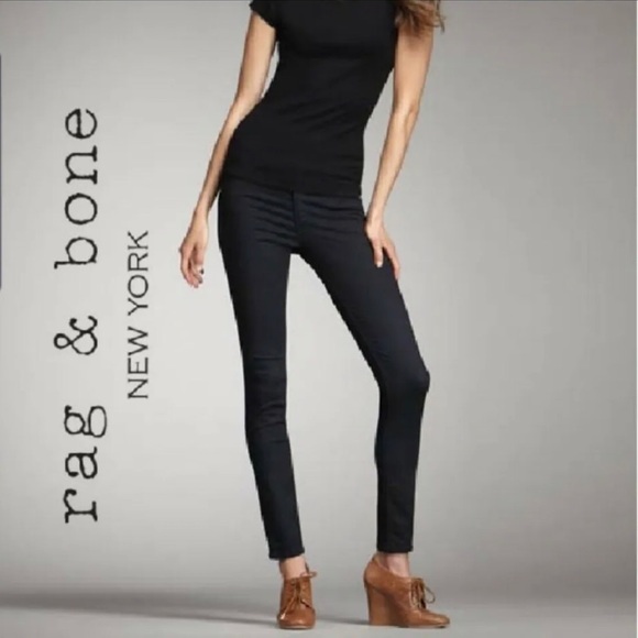 Rag & Bone Jeans The Legging Black Plush Size 30 - Picture 3 of 15